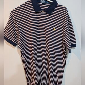 Vintage 90's Ralph Lauren Navy and Orange Polo Shirt